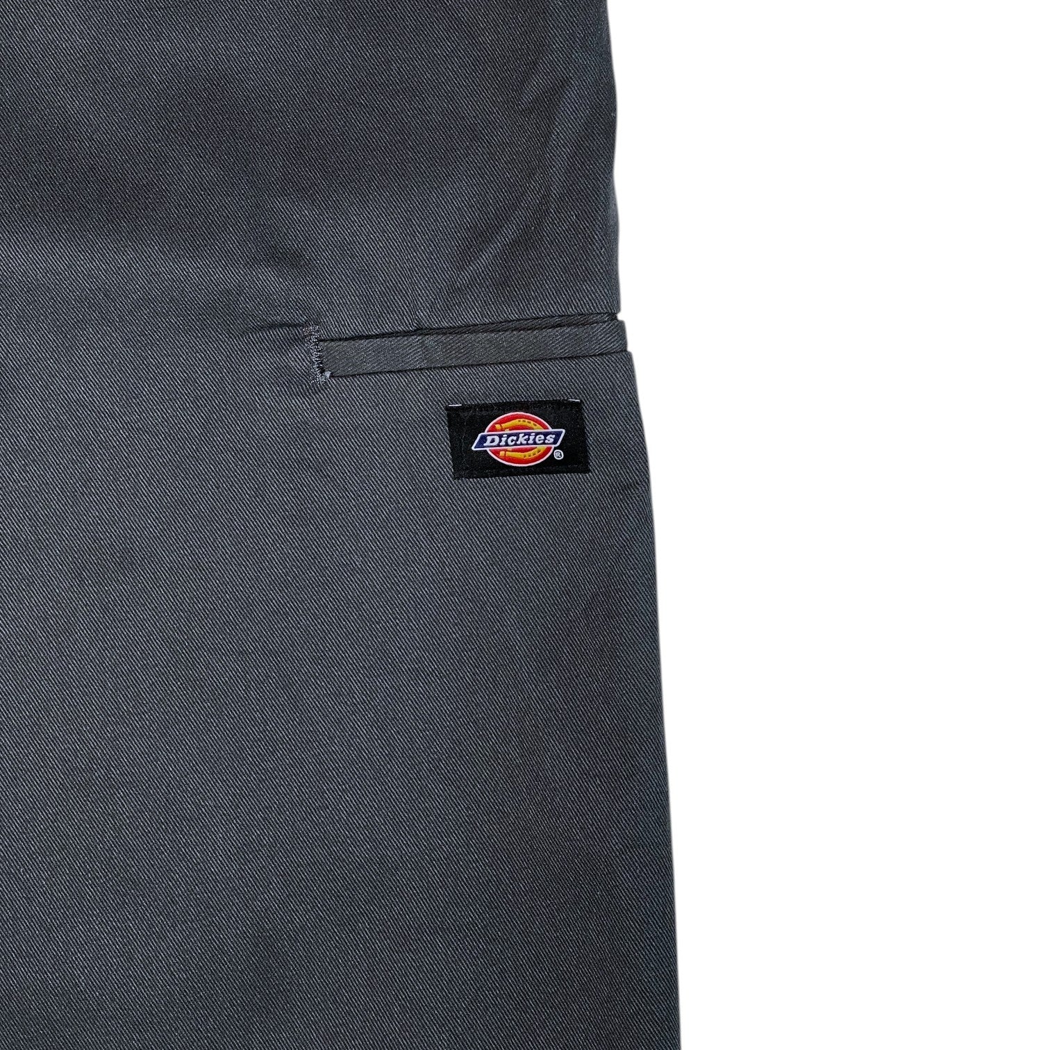 Digg It Thrift & Vintage charcoal grey Dickies relaxed fit shorts featuring a classic woven logo patch
