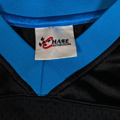 Digg It Thrift & Vintage Chase Authentics Ryan Newman NASCAR mesh jersey with blue and black V-neck collar