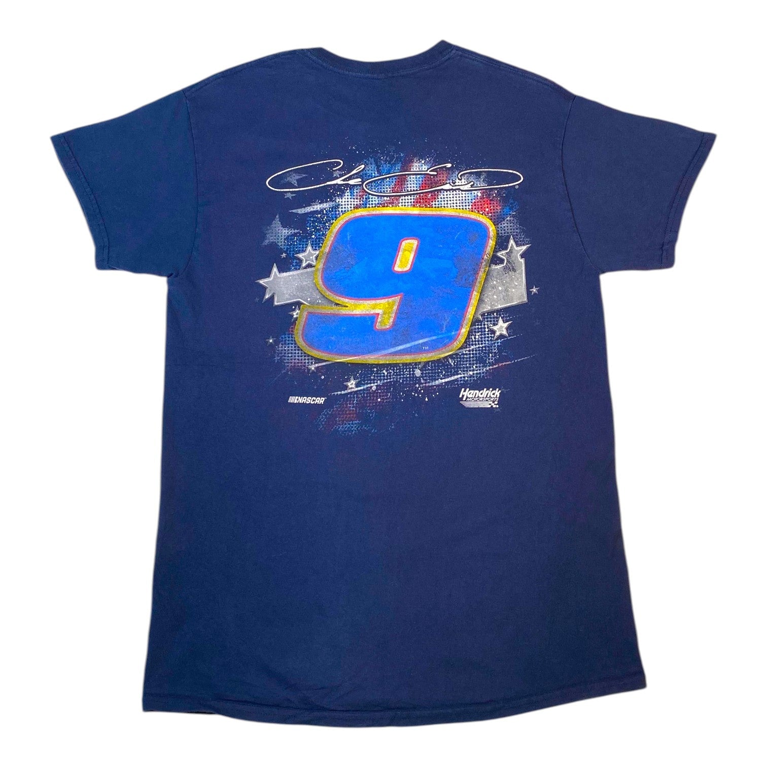 Digg It Thrift & Vintage navy Chase Elliott NASCAR t-shirt featuring the number 9 and signature on the back