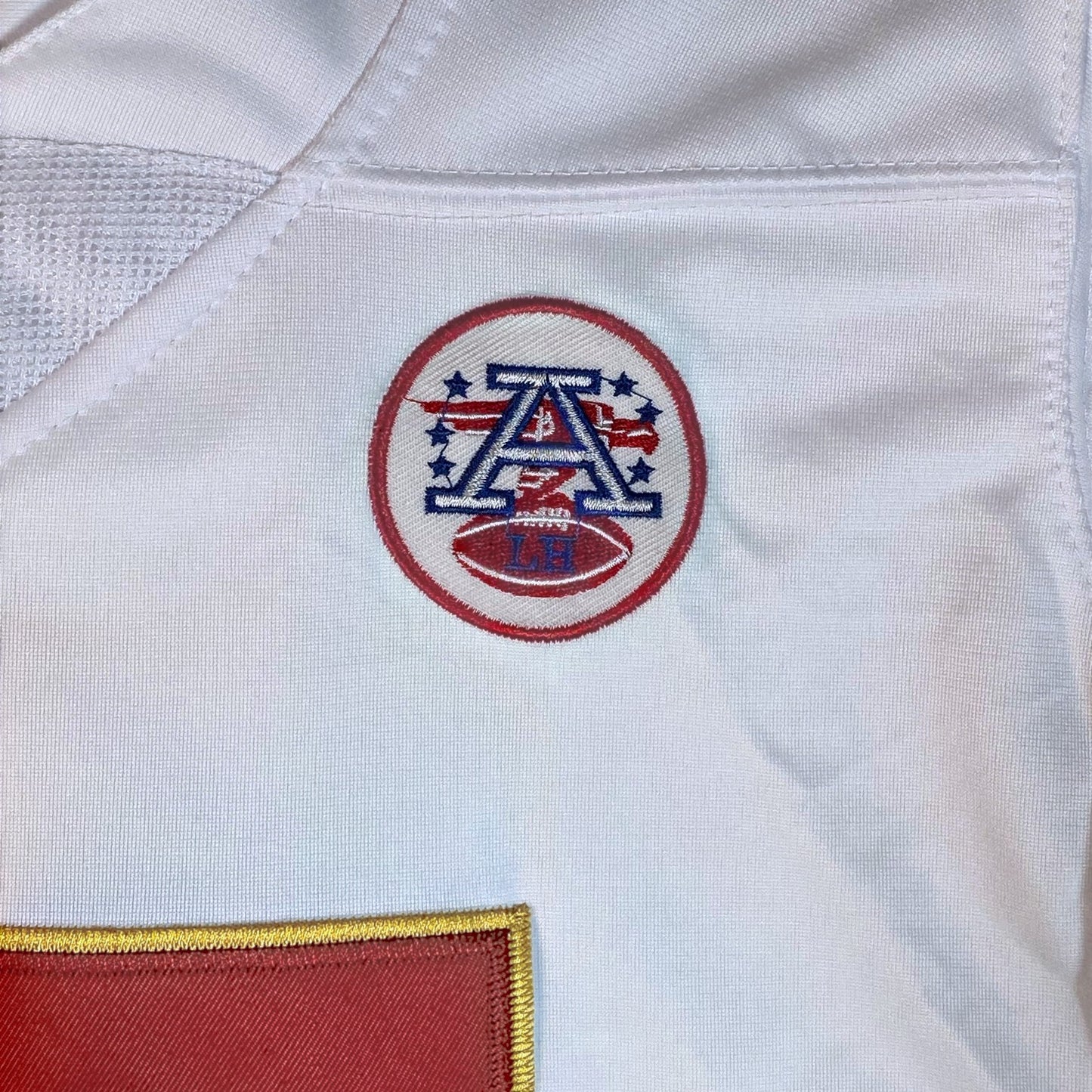 Digg It Thrift & Vintage white Kansas City Chiefs Travis Kelce jersey with embroidered NFL patch detail