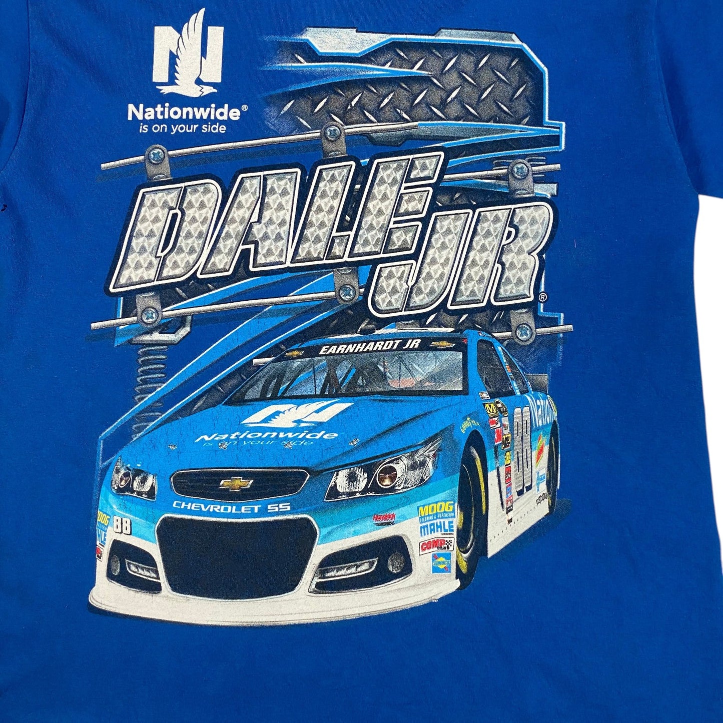 Digg It Thrift & Vintage royal blue Dale Earnhardt Jr. Nationwide NASCAR graphic t-shirt with Chevrolet SS print