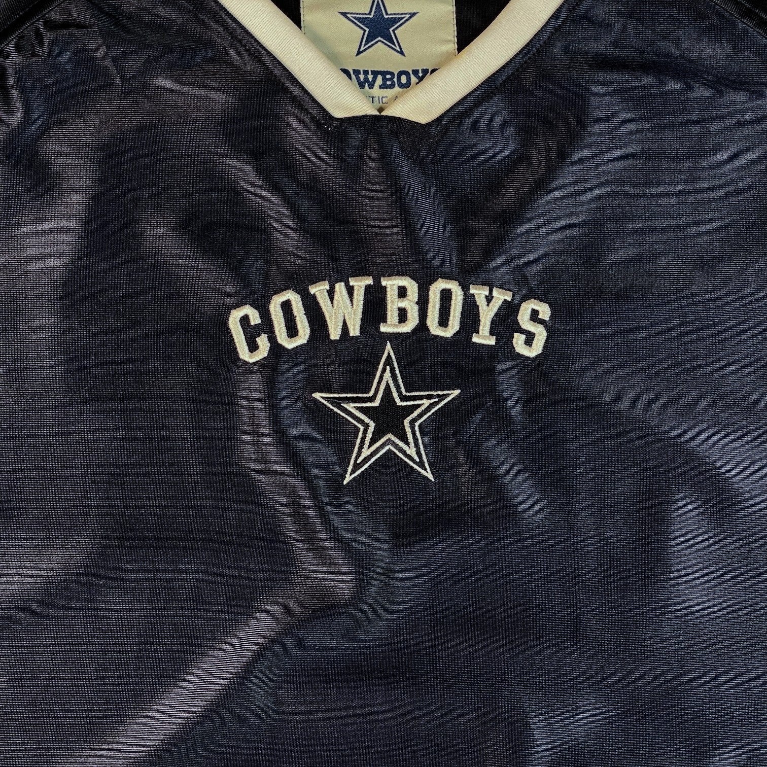 Digg It Thrift & Vintage navy blue Dallas Cowboys jersey with white embroidered lettering and star logo