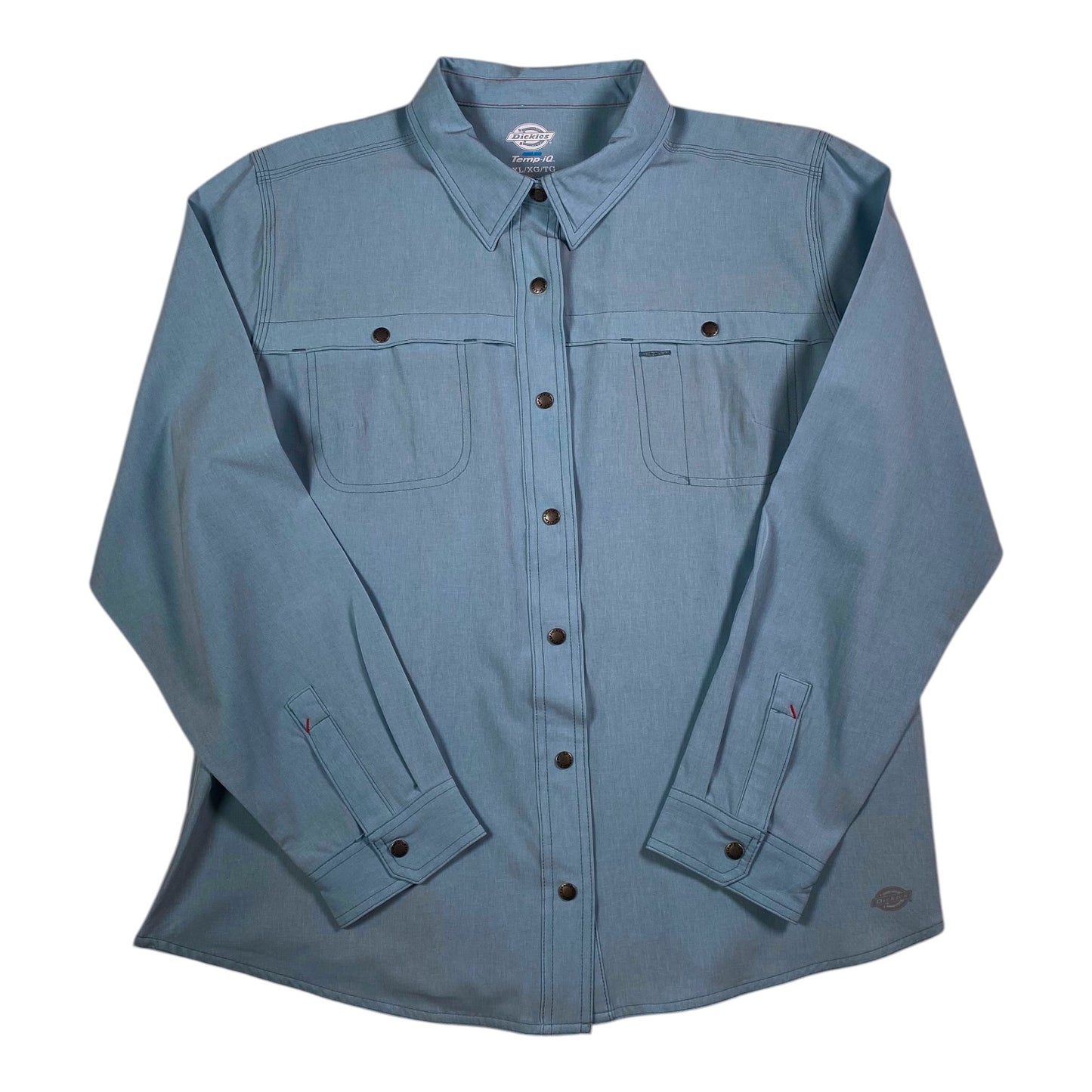 Digg It Thrift & Vintage light blue Dickies Temp-iQ performance long sleeve work shirt with button-down front