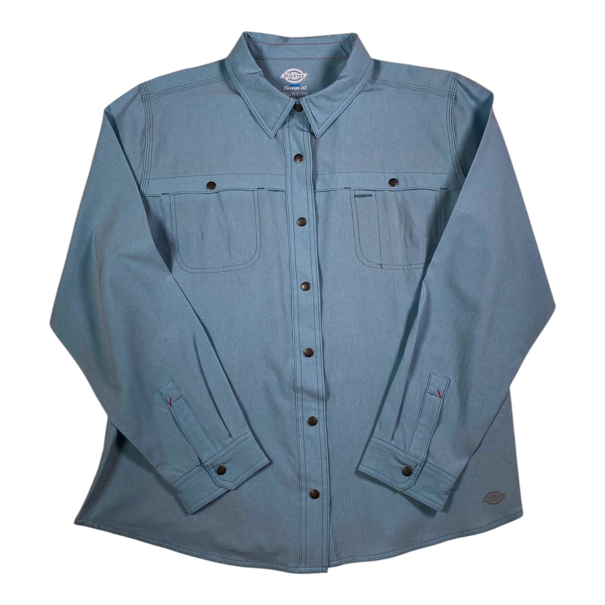 Digg It Thrift & Vintage light blue Dickies Temp-iQ performance long sleeve work shirt with button-down front