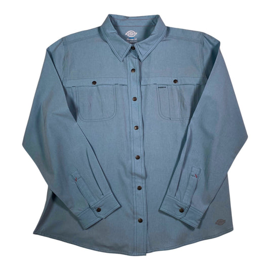 Digg It Thrift & Vintage light blue Dickies Temp-iQ performance long sleeve work shirt with button-down front