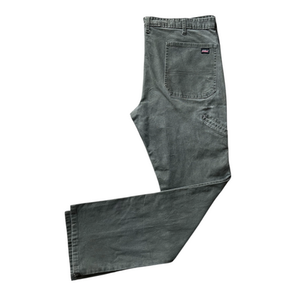 Digg It Thrift & Vintage Dickies dark green straight-leg work pants with back pocket detail and durable stitching.