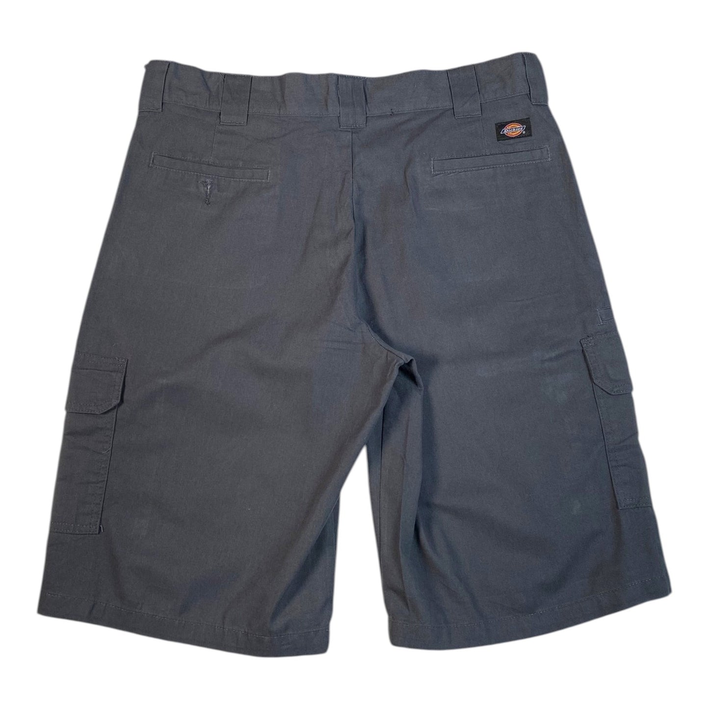 Digg It Thrift & Vintage Dickies FLEX loose fit cargo shorts in charcoal grey with back pockets and logo patch