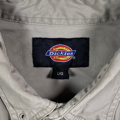 Digg It Thrift & Vintage Dickies grey outdoor shooting shirt with size large label