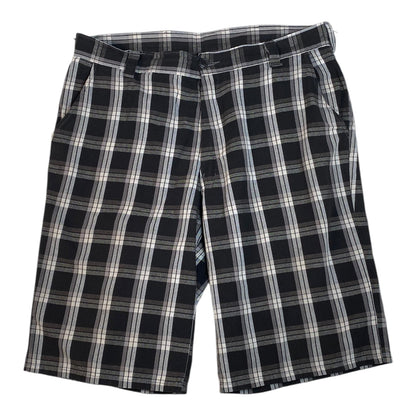 Digg It Thrift & Vintage Dickies black and white plaid shorts with a button closure and side pockets