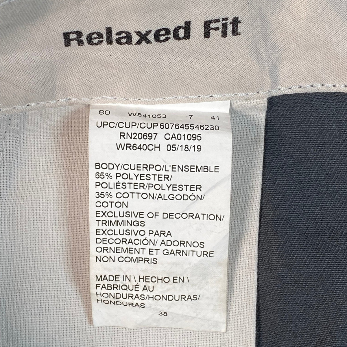 Digg It Thrift & Vintage Dickies relaxed fit shorts interior care label showing 65 percent polyester 35 percent cotton