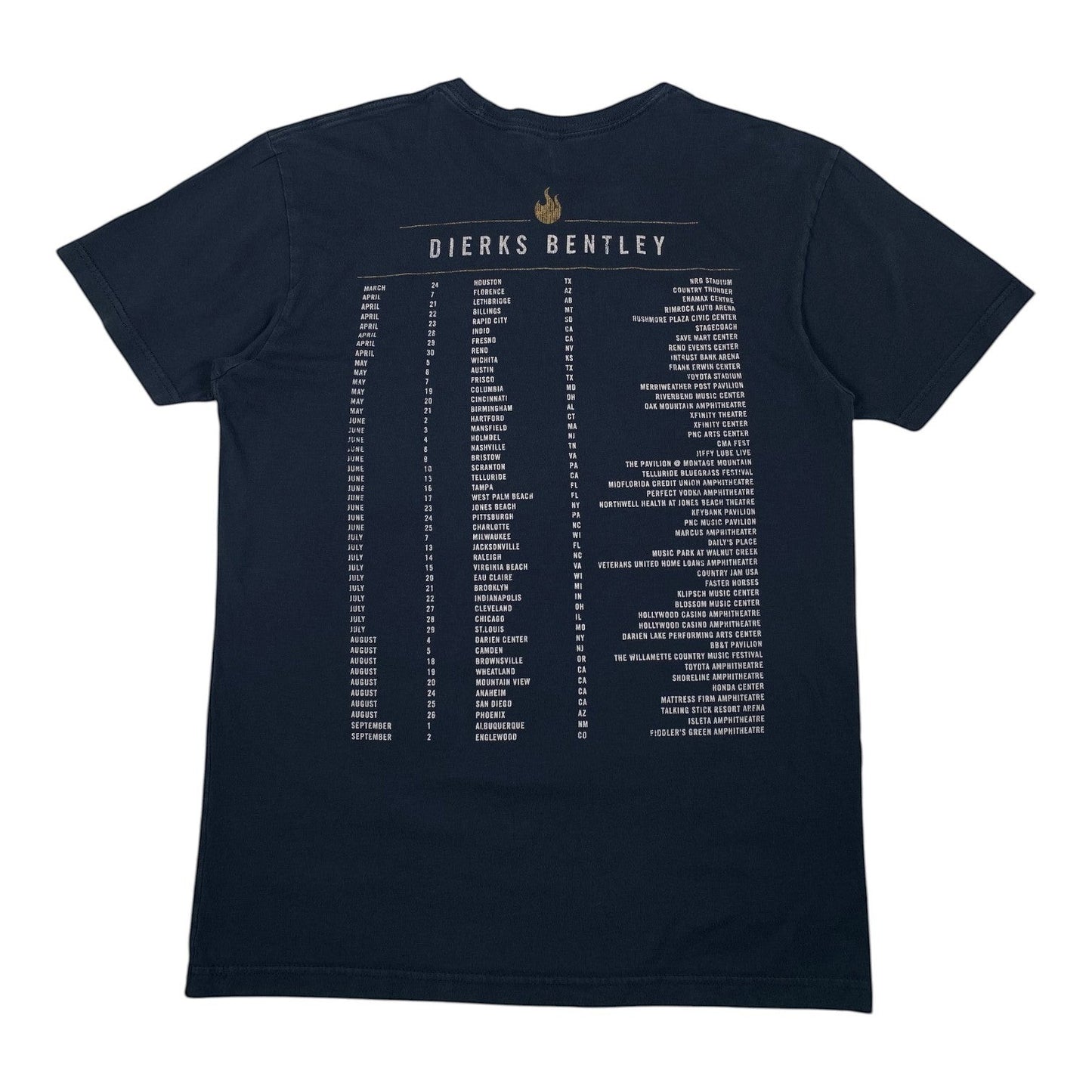 Digg It Thrift & Vintage black Dierks Bentley Burning Man tour t-shirt with back concert dates print