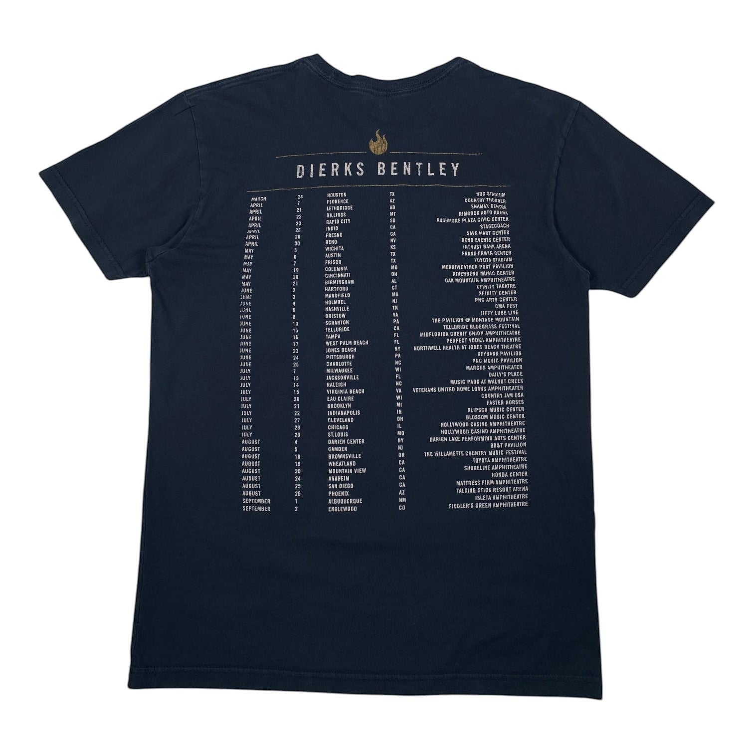 Digg It Thrift & Vintage black Dierks Bentley Burning Man tour t-shirt with back concert dates print