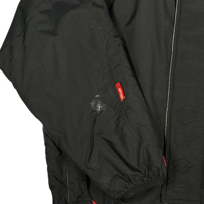 Digg It Thrift & Vintage black Ecko Unltd. Complex winter jacket sleeve with red logo tag and embossed details