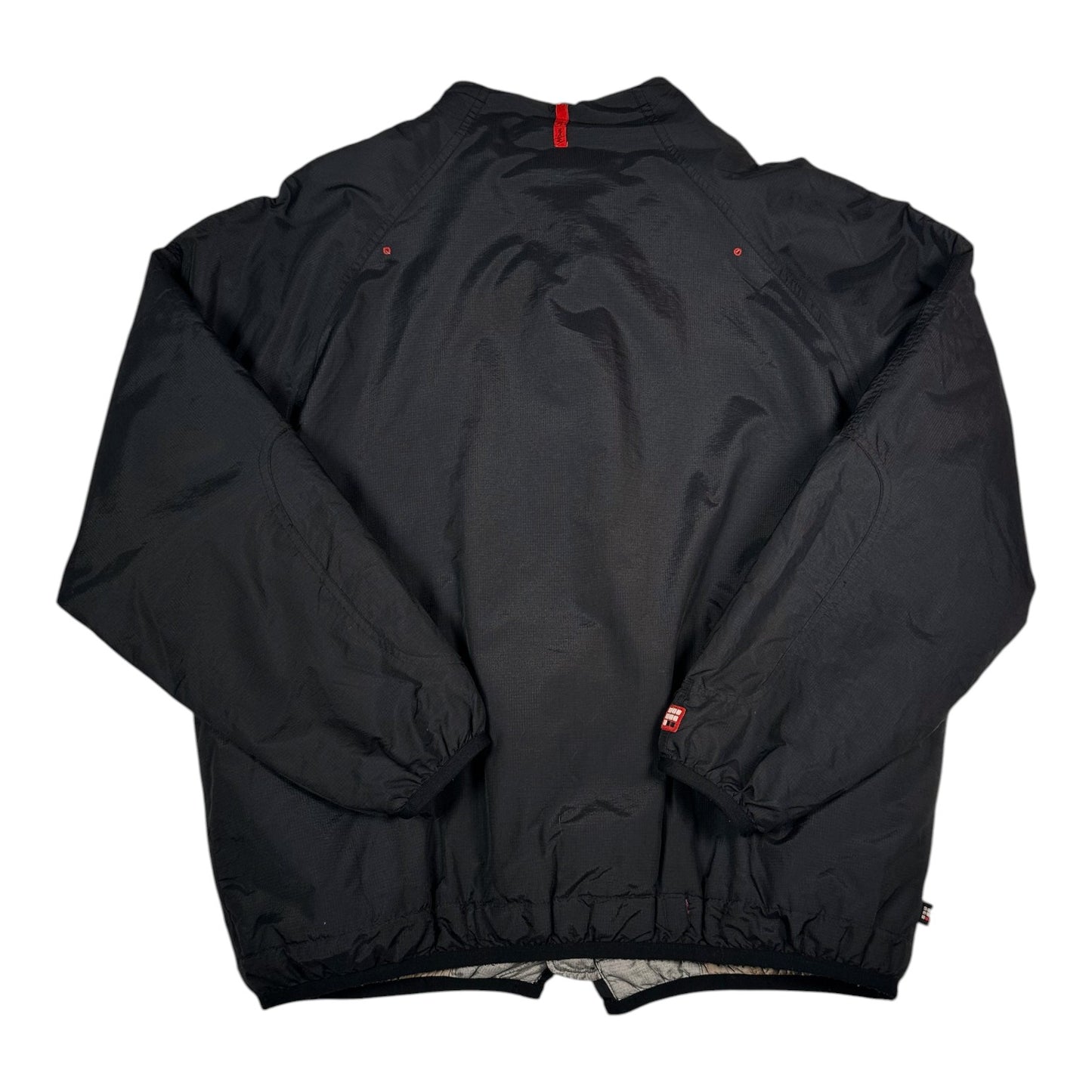 Back view of a vintage black Ecko Unltd. winter jacket with fleece lining from Digg It Thrift & Vintage