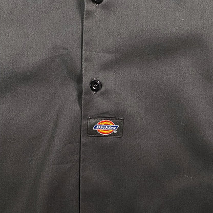 Digg It Thrift & Vintage grey Dickies work shirt with button-down front and branded patch detail