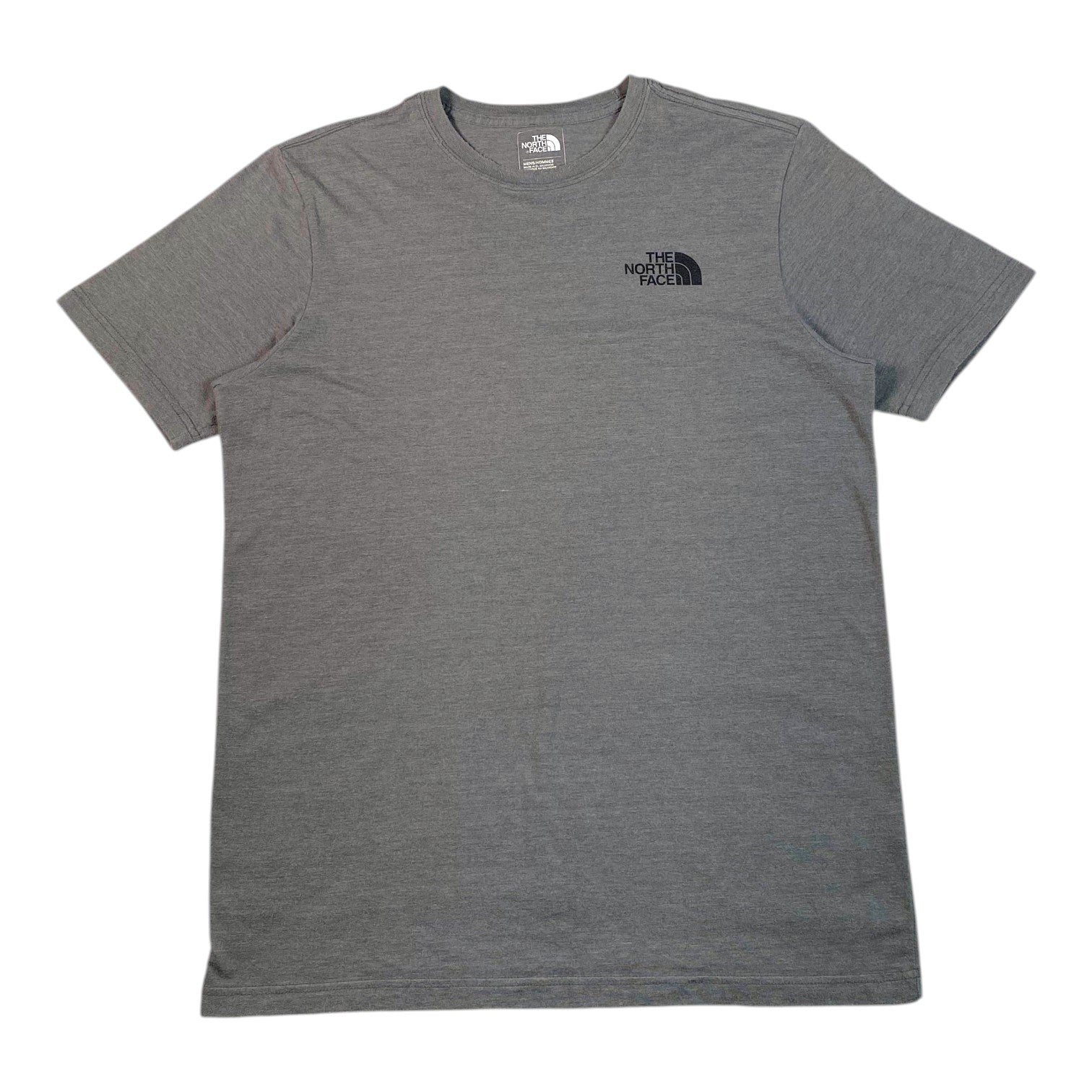 Digg It Thrift & Vintage grey The North Face short sleeve crew neck t-shirt with black logo on chest, size Large