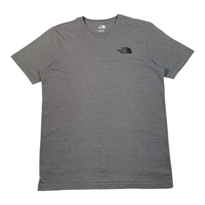 Digg It Thrift & Vintage grey The North Face short sleeve crew neck t-shirt with black logo on chest, size Large
