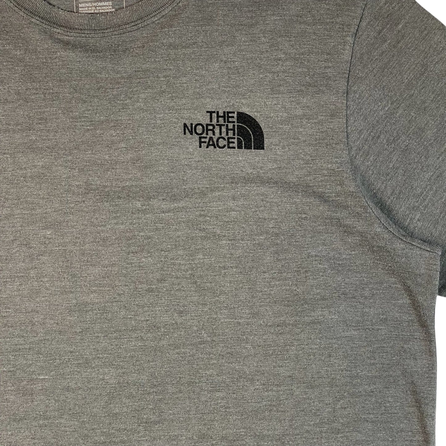 Digg It Thrift & Vintage grey The North Face crew neck t-shirt with black logo detail, size large