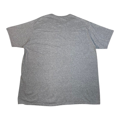 Digg It Thrift & Vintage grey short sleeve t-shirt, back view of a plain 2XL cotton crew neck tee.