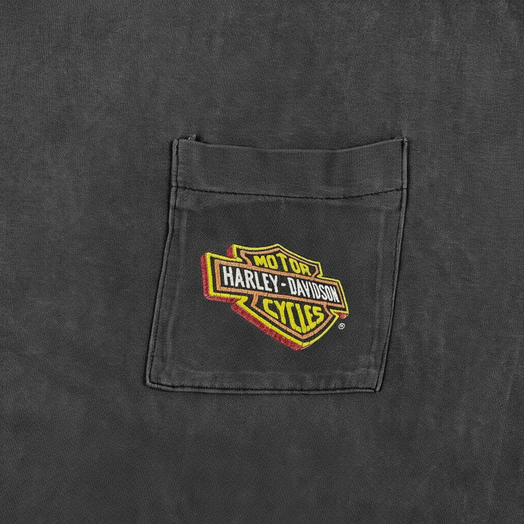 Digg It Thrift & Vintage black vintage 90s Harley-Davidson pocket t-shirt with embroidered logo