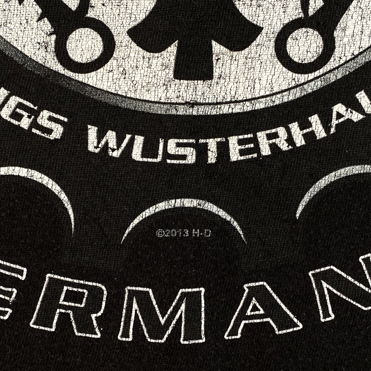 Digg It Thrift & Vintage black Harley-Davidson tank top with distressed white graphic print and 2013 copyright