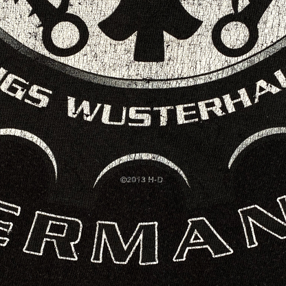 Digg It Thrift & Vintage black Harley-Davidson tank top with distressed white graphic print and 2013 copyright