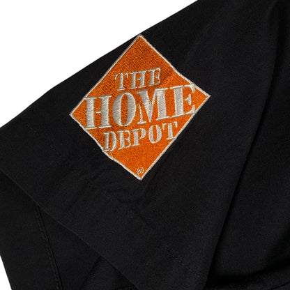 Digg It Thrift & Vintage black short sleeve work shirt featuring an embroidered The Home Depot logo on the sleeve
