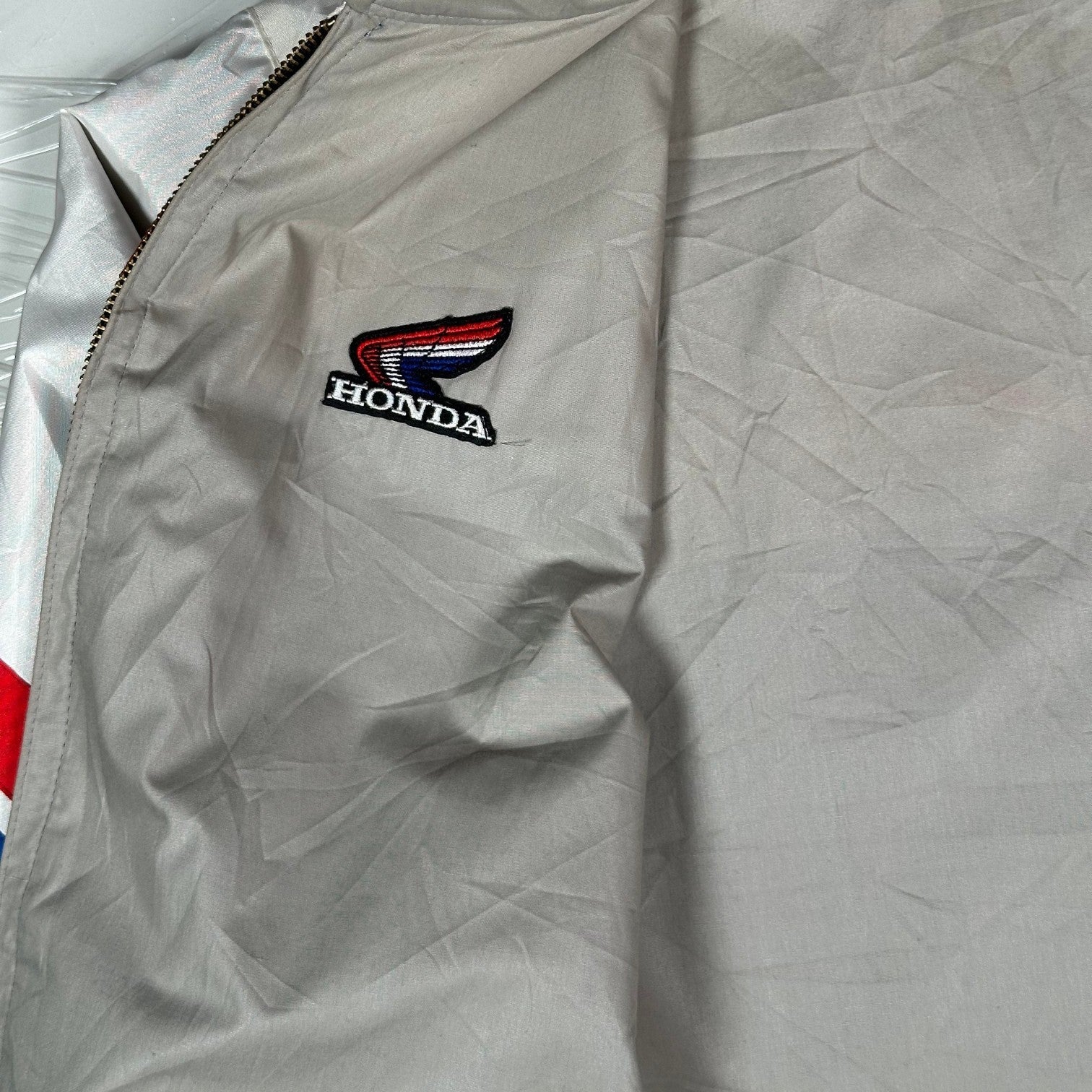 Digg It Thrift & Vintage reversible Honda racing windbreaker jacket in grey with embroidered logo detail