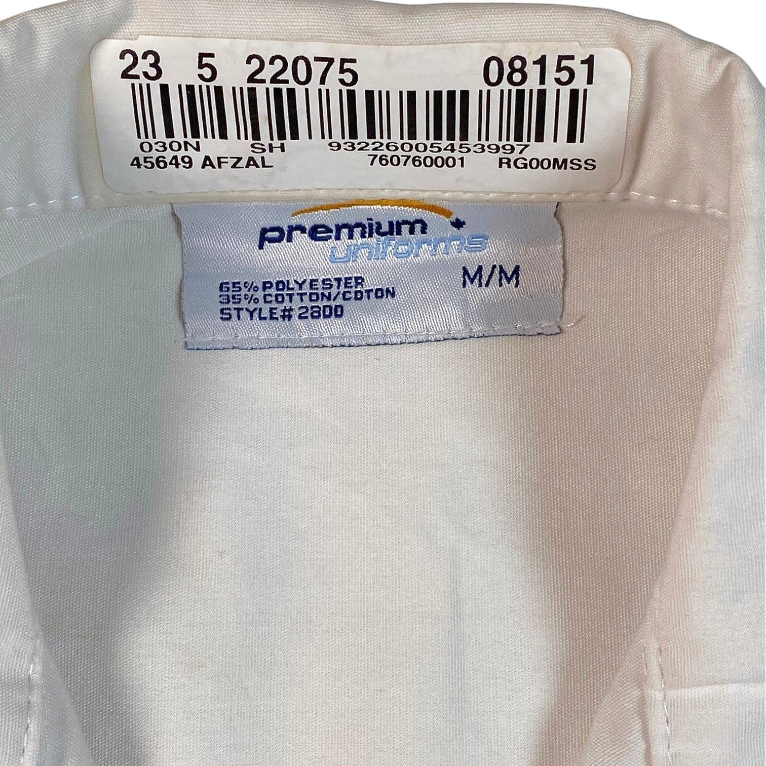 Digg It Thrift & Vintage Honda of Canada Mfg. work shirt interior label showing size medium and fabric blend