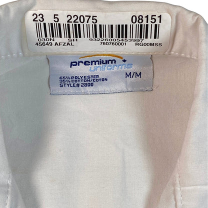 Digg It Thrift & Vintage Honda of Canada Mfg. work shirt interior label showing size medium and fabric blend