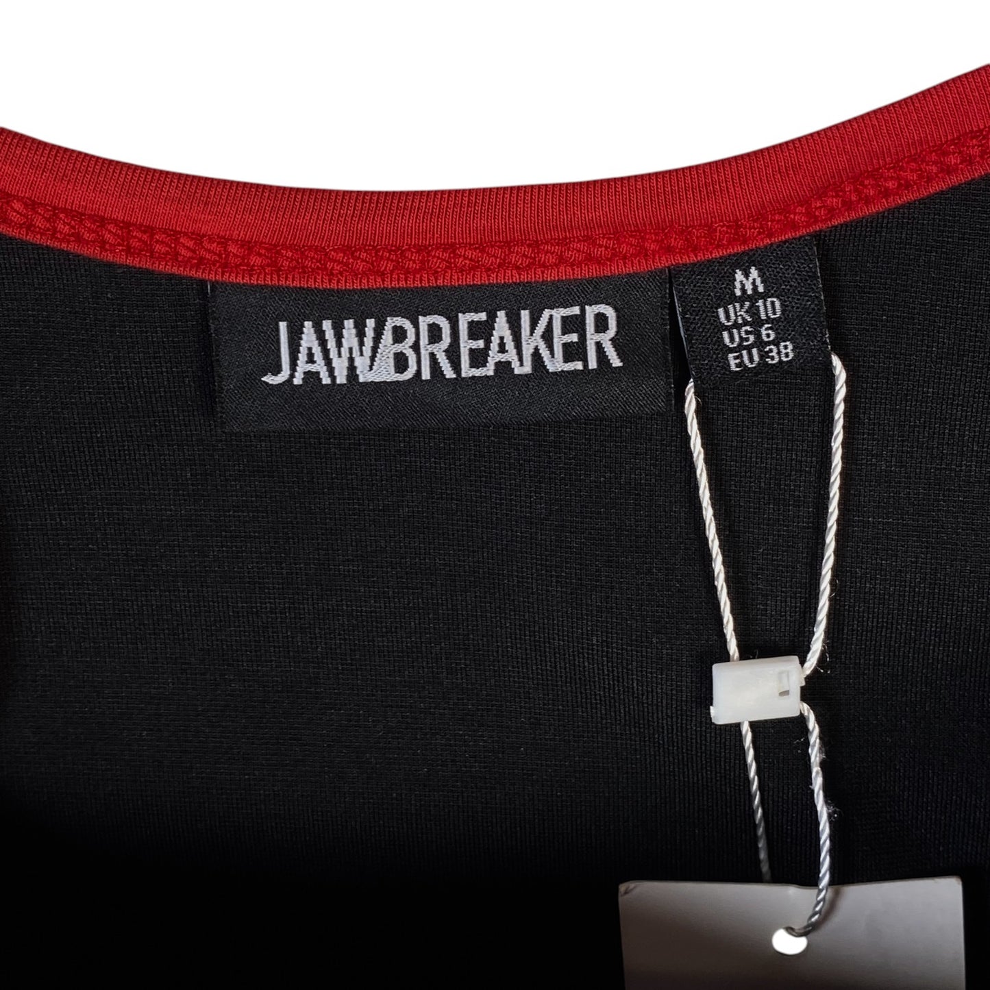 Digg It Thrift & Vintage Jawbreaker black and red crop top with brand label and original tags attached
