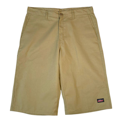 Digg It Thrift & Vintage khaki Dickies shorts with a classic fit and small logo patch on the leg