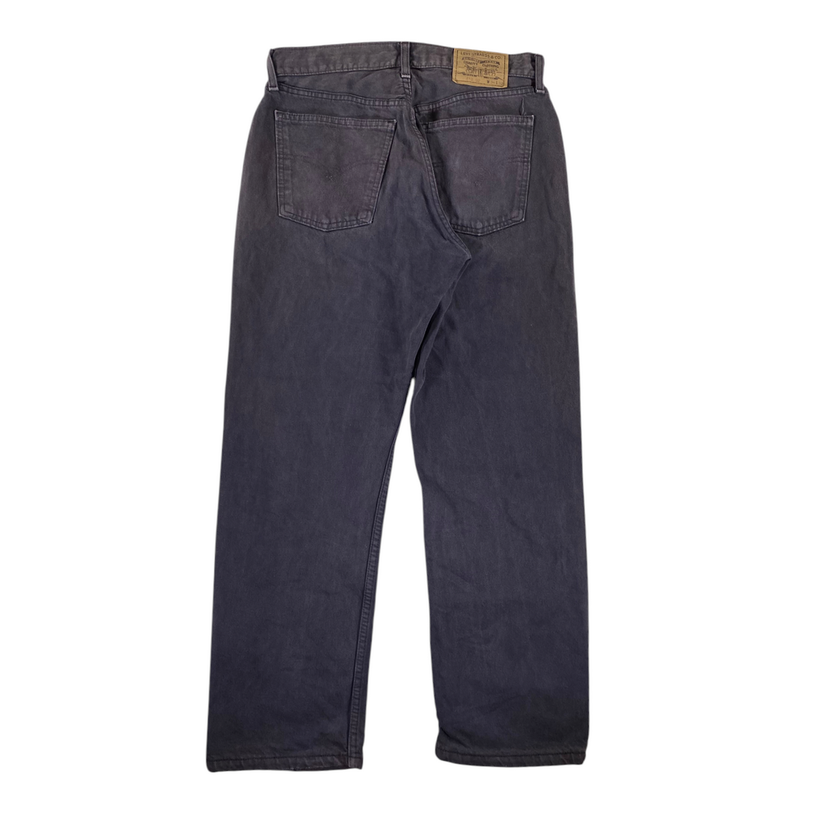 Digg It Thrift & Vintage Levi's 618 Orange Tab faded black denim jeans, back view with classic pockets.