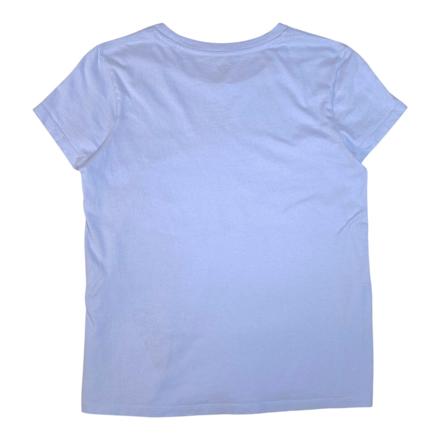 Back view of a plain baby blue Levi's t-shirt from Digg It Thrift & Vintage featuring a classic crew neck design.