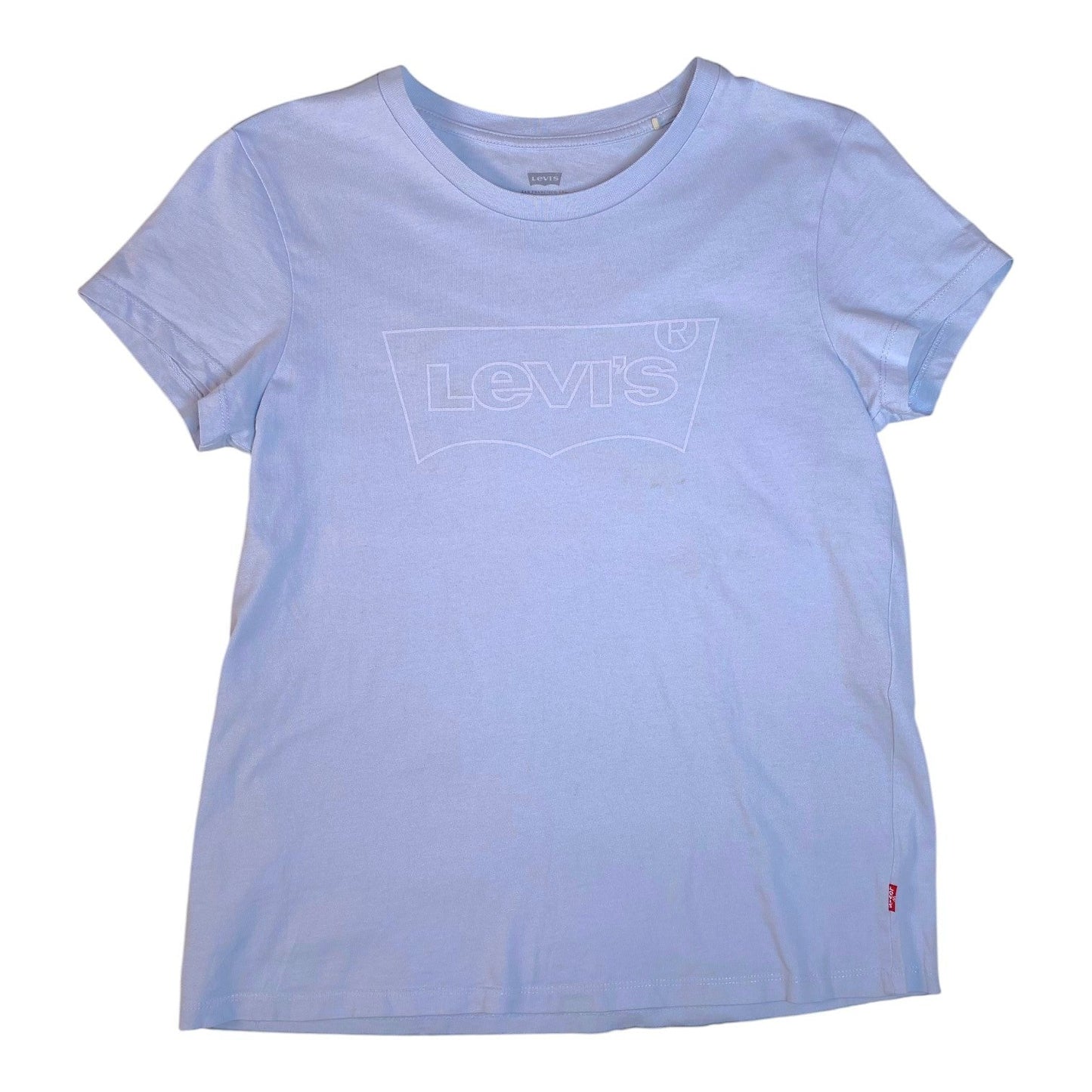 Digg It Thrift & Vintage baby blue Levi's cotton t-shirt with a white outline logo print on the chest.
