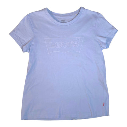 Digg It Thrift & Vintage baby blue Levi's cotton t-shirt with a white outline logo print on the chest.