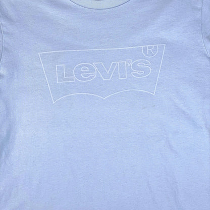 Digg It Thrift & Vintage Levi's baby blue cotton t-shirt with a subtle white logo graphic on the chest.