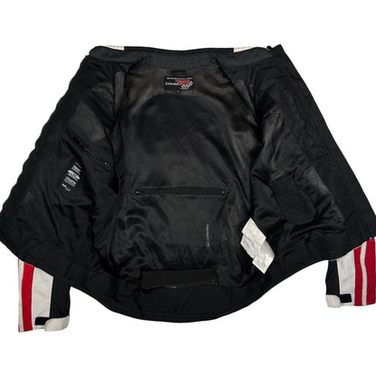 Digg It Thrift & Vintage Louis 75th Anniversary Edition black motorcycle racing jacket with mesh interior lining