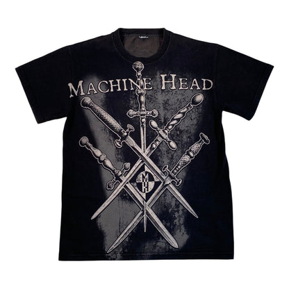 Digg It Thrift & Vintage black Machine Head The Blackening band t-shirt with sword graphic print, size small.