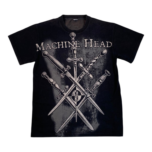 Digg It Thrift & Vintage black Machine Head The Blackening band t-shirt with sword graphic print, size small.