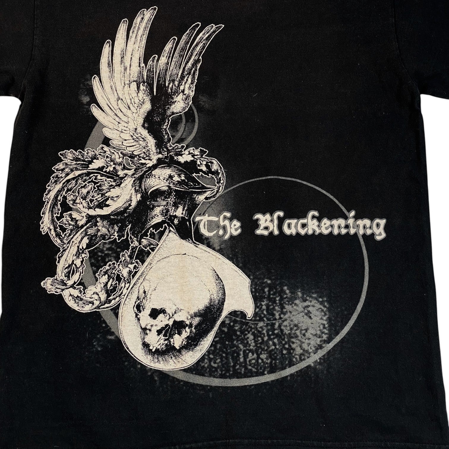 Digg It Thrift & Vintage black Machine Head The Blackening band t-shirt with white skull and wing graphic print