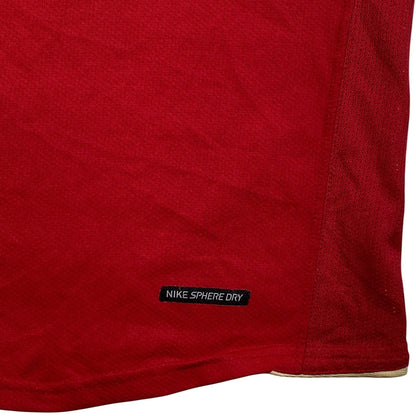 Digg It Thrift & Vintage 2006-2007 Manchester United Nike Sphere Dry red football jersey fabric detail