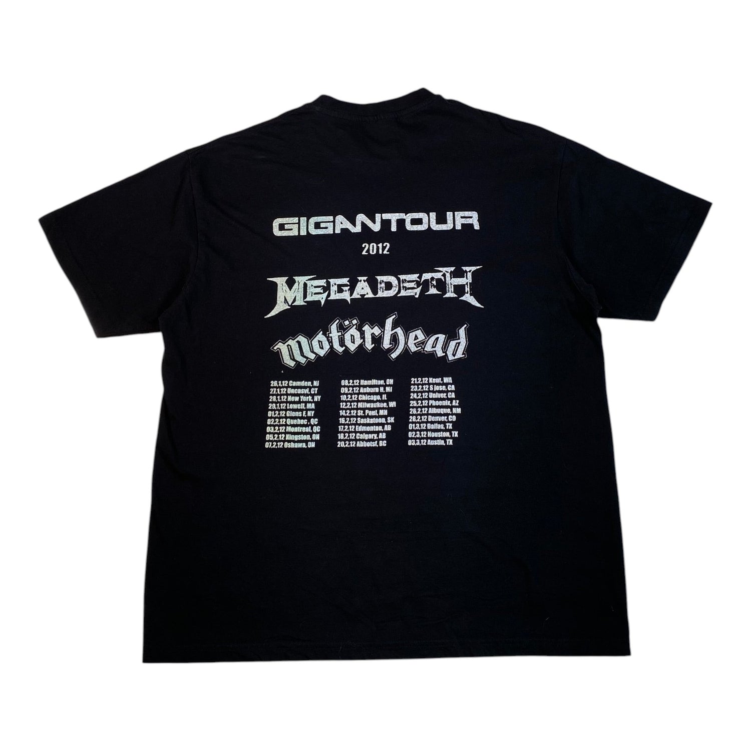 Digg It Thrift & Vintage black Megadeth and Motörhead Gigantour 2012 concert tour graphic t-shirt