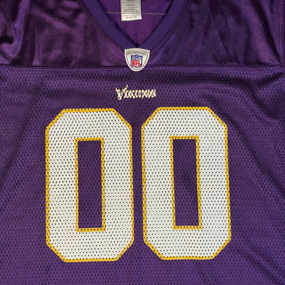 Digg It Thrift & Vintage purple Minnesota Vikings NFL jersey with white and yellow 00 numbers and mesh fabric