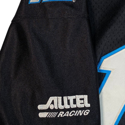 Digg It Thrift & Vintage black NASCAR mesh jersey featuring Ryan Newman Alltel Racing branding and number 12 detail