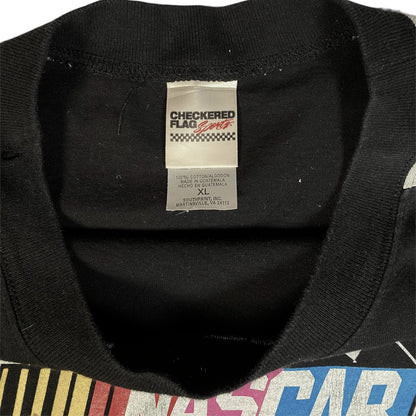 Digg It Thrift & Vintage black NASCAR racing long sleeve t-shirt with Checkered Flag Sports tag, size XL