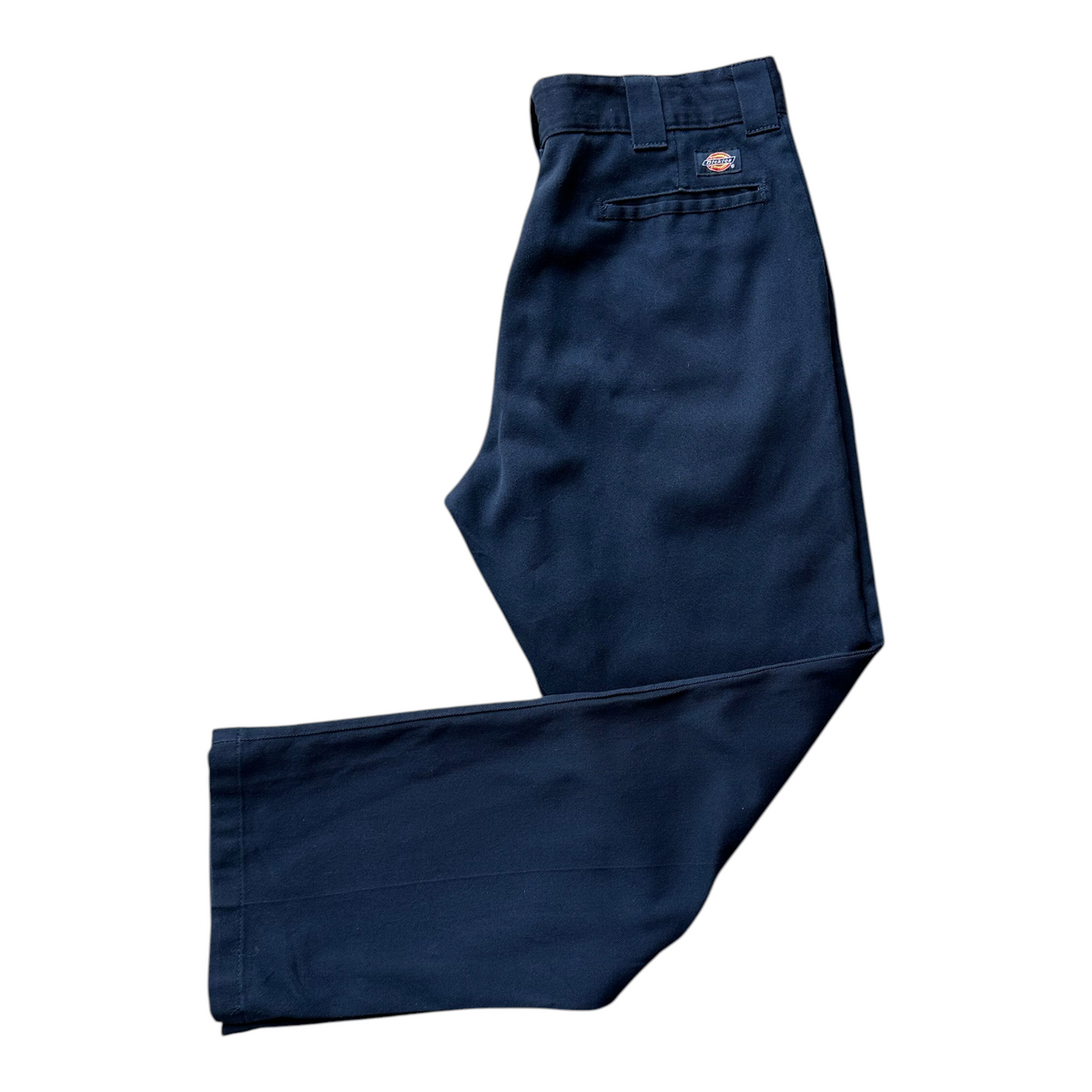 Digg It Thrift & Vintage Dickies 874 Flex navy blue straight-leg work pants with back pocket logo detail