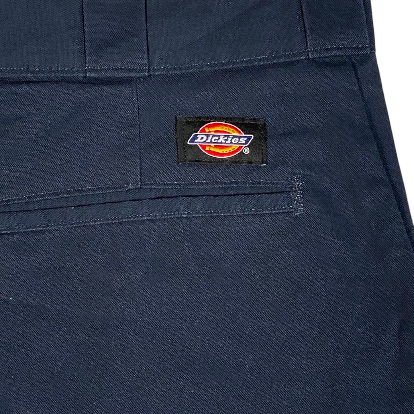 Digg It Thrift & Vintage navy blue Dickies relaxed fit shorts with back pocket and logo patch