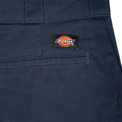 Digg It Thrift & Vintage navy blue Dickies relaxed fit shorts with back pocket and logo patch