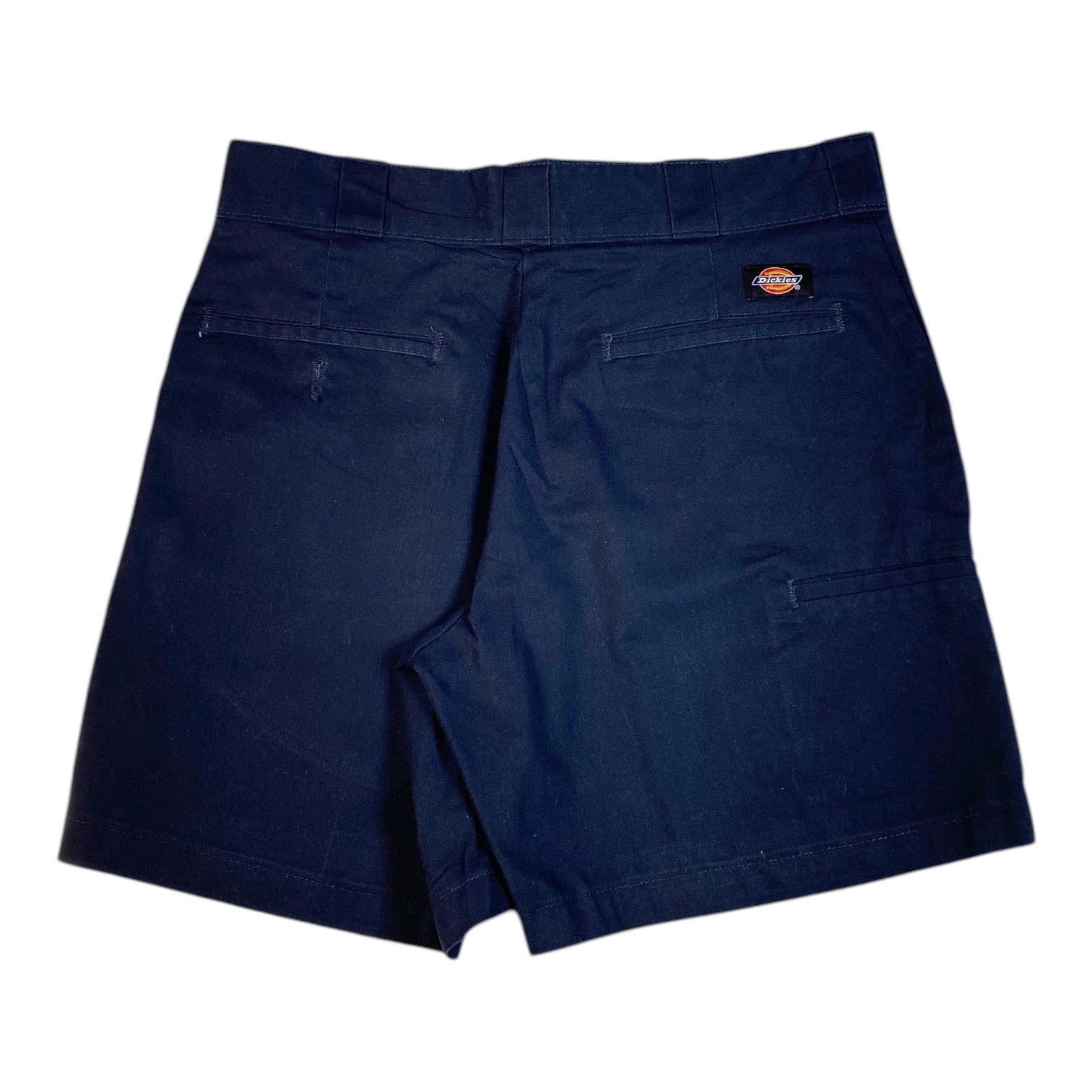 Digg It Thrift & Vintage navy blue Dickies relaxed fit work shorts with back pockets and logo patch